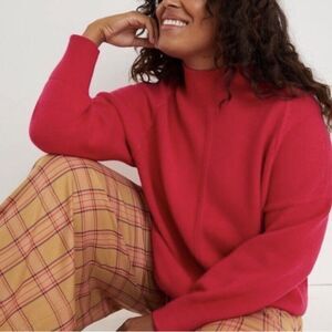 🧨🎆 Maeve Anthropologie Hot Pink Crystal Tunic Turtleneck Sweater
